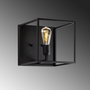 Opviq Kafes - 13750 Lámpara de Pared de Cuerpo Metálico Negro